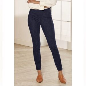 Soft Surroundings Women's Petite Hi Waisted Pull On Dark Denim Jeans Size LP